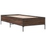 Estructura cama madera ingeniería metal marrón roble 100x200 cm de vidaXL, Camas y somieres - Ref: Foro24-844965, Precio: 78,...