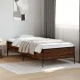 Estructura cama madera ingeniería metal marrón roble 100x200 cm de vidaXL, Camas y somieres - Ref: Foro24-844965, Precio: 70,...
