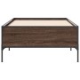 Estructura cama madera ingeniería metal marrón roble 100x200 cm de vidaXL, Camas y somieres - Ref: Foro24-844965, Precio: 78,...