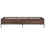 Estructura cama madera ingeniería metal marrón roble 100x200 cm de vidaXL, Camas y somieres - Ref: Foro24-844965, Precio: 70,...