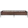 Estructura cama madera ingeniería metal marrón roble 100x200 cm de vidaXL, Camas y somieres - Ref: Foro24-844965, Precio: 78,...
