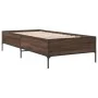 Estructura cama madera ingeniería metal marrón roble 100x200 cm de vidaXL, Camas y somieres - Ref: Foro24-844965, Precio: 70,...