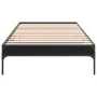 Engineered wood and black metal bed frame 100x200 cm by vidaXL, Beds and slatted bases - Ref: Foro24-845026, Price: 77,91 €, ...