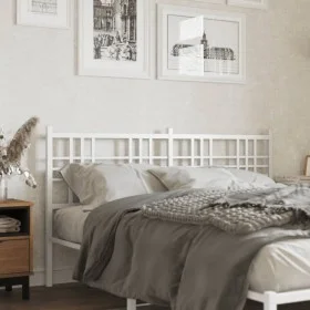 Cabecero de metal blanco 160 cm de vidaXL, Cabeceros y pies de cama - Ref: Foro24-376408, Precio: 93,68 €, Descuento: %
