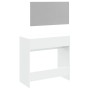 Schminktisch mit weißem Spiegel 80x39x80 cm von vidaXL, Schlafzimmerkommoden - Ref: Foro24-840702, Preis: 82,17 €, Rabatt: %