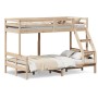 Litera de madera maciza de pino 90x200/120x200 cm de vidaXL, Camas y somieres - Ref: Foro24-3207185, Precio: 311,61 €, Descue...