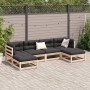 6-piece garden sofa set with solid pine wood cushions by vidaXL, Garden sets - Ref: Foro24-3299567, Price: 524,43 €, Discount: %