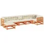 7-piece garden sofa set with wax-brown pine wood cushions by vidaXL, Garden sets - Ref: Foro24-3299546, Price: 815,94 €, Disc...
