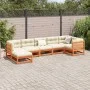 7-piece garden sofa set with wax-brown pine wood cushions by vidaXL, Garden sets - Ref: Foro24-3299546, Price: 815,94 €, Disc...