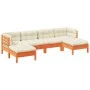 6-piece garden sofa set with wax-brown pine wood cushions by vidaXL, Garden sets - Ref: Foro24-3299571, Price: 484,85 €, Disc...