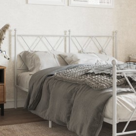 White metal headboard 140 cm by vidaXL, Headboards and footboards - Ref: Foro24-376584, Price: 48,11 €, Discount: %