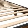Engineered wood bed frame metal smoked oak 90x190 cm by vidaXL, Beds and slatted bases - Ref: Foro24-846086, Price: 96,28 €, ...