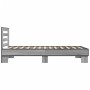 Estructura cama madera ingeniería metal gris Sonoma 100x200 cm