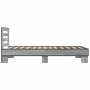 Sonoma gray metal engineered wood bed frame 100x200 cm by vidaXL, Beds and slatted bases - Ref: Foro24-845650, Price: 105,29 ...