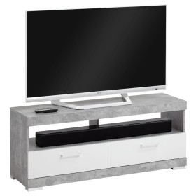 FMD Soporte para TV/equipo de música gris hormigón y blanco