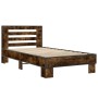 Estructura cama madera ingeniería metal roble humo 75x190 cm de vidaXL, Camas y somieres - Ref: Foro24-845659, Precio: 65,18 ...