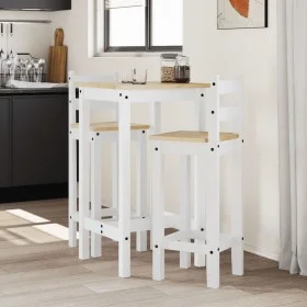 3-piece bar set solid white pine wood by vidaXL, Furniture sets for kitchens and dining rooms - Ref: Foro24-4005689, Price: 1...