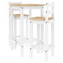 3-teiliges Bar-Set aus massivem weißem Kiefernholz von vidaXL, Möbelsets für Küchen und Esszimmer - Ref: Foro24-4005689, Prei...