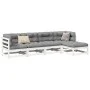 Gartensofa-Set 5-teilig aus massivem weißem Kiefernholz von vidaXL, Gartensets - Ref: Foro24-3299385, Preis: 296,95 €, Rabatt: %
