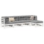 Gartensofa-Set 5-teilig aus massivem weißem Kiefernholz von vidaXL, Gartensets - Ref: Foro24-3299385, Preis: 300,62 €, Rabatt: %