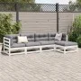 Gartensofa-Set 5-teilig aus massivem weißem Kiefernholz von vidaXL, Gartensets - Ref: Foro24-3299385, Preis: 296,95 €, Rabatt: %