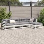 Gartensofa-Set 5-teilig aus massivem weißem Kiefernholz von vidaXL, Gartensets - Ref: Foro24-3299385, Preis: 300,62 €, Rabatt: %