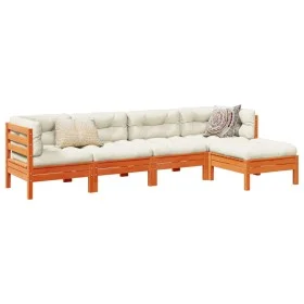 5-piece garden sofa set with wax-brown pine wood cushions by vidaXL, Garden sets - Ref: Foro24-3299393, Price: 422,98 €, Disc...