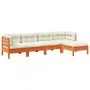 5-piece garden sofa set with wax-brown pine wood cushions by vidaXL, Garden sets - Ref: Foro24-3299393, Price: 422,98 €, Disc...