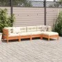 5-piece garden sofa set with wax-brown pine wood cushions by vidaXL, Garden sets - Ref: Foro24-3299393, Price: 422,98 €, Disc...