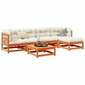 Garden sofa set 6 pieces solid pine wood wax brown by vidaXL, Garden sets - Ref: Foro24-3299398, Price: 353,49 €, Discount: %