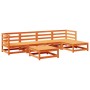 Garden sofa set 6 pieces solid pine wood wax brown by vidaXL, Garden sets - Ref: Foro24-3299398, Price: 358,09 €, Discount: %