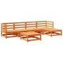 Gartensofa-Set 6-teilig, massives Kiefernholz, wachsbraun von vidaXL, Gartensets - Ref: Foro24-3299398, Preis: 353,49 €, Raba...