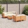 6-piece garden sofa set with wax-brown pine wood cushions by vidaXL, Garden sets - Ref: Foro24-3299294, Price: 489,11 €, Disc...