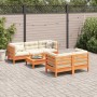 6-teilige Gartensofagarnitur mit wachsbraunen Kissen aus Kiefernholz von vidaXL, Gartensets - Ref: Foro24-3299294, Preis: 503...