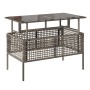 4-teiliges Gartensofa-Set und Kissen aus synthetischem Rattan in grauem Glas von vidaXL, Modulare Sofas für den Außenbereich ...