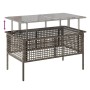 4-teiliges Gartensofa-Set und Kissen aus synthetischem Rattan in grauem Glas von vidaXL, Modulare Sofas für den Außenbereich ...