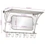 Soporte de equipaje con perchas y espejo de pared aluminio de vidaXL, Percheros para sombreros y abrigos - Ref: Foro24-357830...