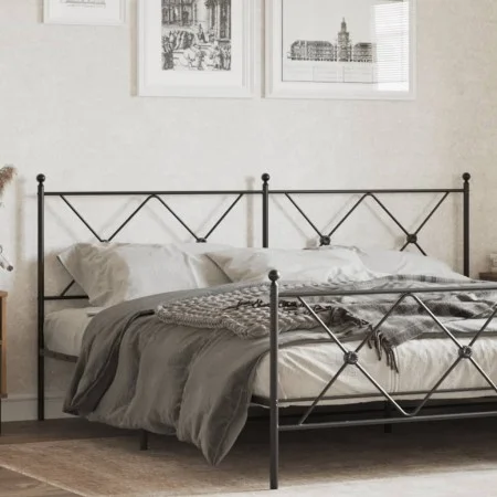 Kopfteil aus schwarzem Metall, 180 cm von vidaXL, Kopf- und Fußteile - Ref: Foro24-376538, Preis: 48,41 €, Rabatt: %