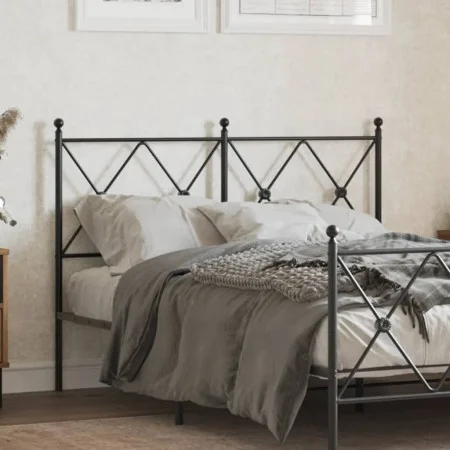 Kopfteil aus schwarzem Metall, 120 cm von vidaXL, Kopf- und Fußteile - Ref: Foro24-376533, Preis: 46,21 €, Rabatt: %