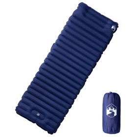 Colchón de camping autoinflable con almohada 1 persona azul