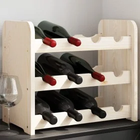 Solid pine wood bottle rack 43x25x37 cm by vidaXL, Wine racks - Ref: Foro24-4007555, Price: 20,12 €, Discount: %