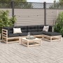 6-teilige Gartensofagarnitur mit Kissen aus massivem Kiefernholz von vidaXL, Gartensets - Ref: Foro24-3299401, Preis: 491,72 ...