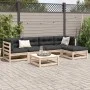 6-teilige Gartensofagarnitur mit Kissen aus massivem Kiefernholz von vidaXL, Gartensets - Ref: Foro24-3299401, Preis: 485,62 ...