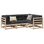 Gartensofa-Set 4-teilig aus massivem Kiefernholz von vidaXL, Gartensets - Ref: Foro24-3299408, Preis: 240,81 €, Rabatt: %