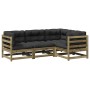 4-piece garden sofa set with impregnated pine wood cushions by vidaXL, Garden sets - Ref: Foro24-3299415, Price: 405,65 €, Di...
