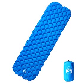 Colchón inflable de camping para 1 persona azul 190x58x6 cm