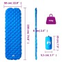 Inflatable camping mattress for 1 person blue 190x58x6 cm by vidaXL, Air mattresses - Ref: Foro24-4007115, Price: 34,40 €, Di...