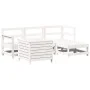 Gartensofa-Set 5-teilig aus massivem weißem Kiefernholz von vidaXL, Gartensets - Ref: Foro24-3250501, Preis: 345,37 €, Rabatt: %