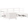 Gartensofa-Set 5-teilig aus massivem weißem Kiefernholz von vidaXL, Gartensets - Ref: Foro24-3250501, Preis: 357,28 €, Rabatt: %