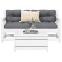 Gartensofa-Set 3-teilig aus massivem weißem Kiefernholz von vidaXL, Gartensets - Ref: Foro24-3250761, Preis: 214,69 €, Rabatt: %